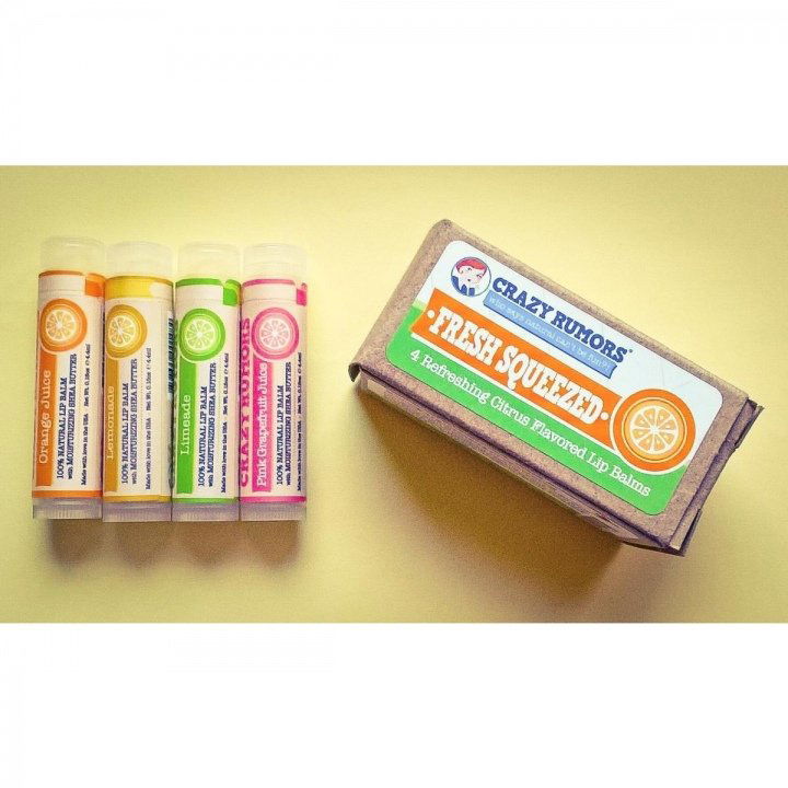 Fresh Squeezed - 4 Refreshing Citrus Flavored Lip Balms von Crazy Rumors