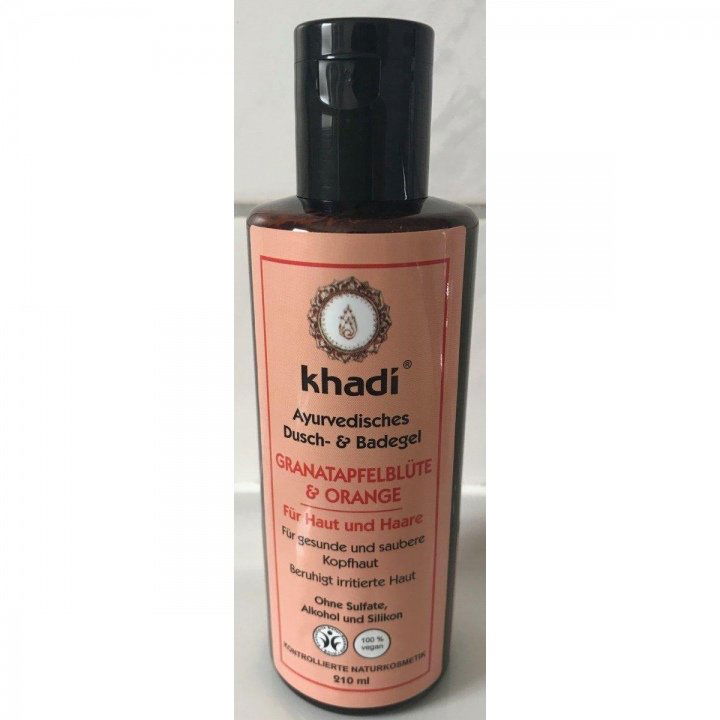 Ayurvedisches Dusch- & Badegel Granatapfelblüte & Orange von Khadi Ayurvedisches Dusch- & Badegel Granatapfelblüte & Orange von Khadi