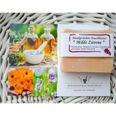 Handgesiedete Duschbutter Milde Zitrone von Seifenmanufaktur Brackenheim