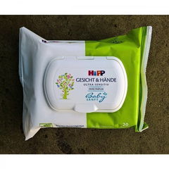 Gesicht & Hände Ultra-Sensitiv Feuchttücher von Hipp