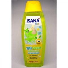 Isana Kids - 3in1 Shampoo, Dusche & Pflegespülung - Zitrone