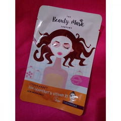 Strahlkraft Tuchmaske Pink Grapefruit & Vitamin B3 von The Beauty Mask Company
