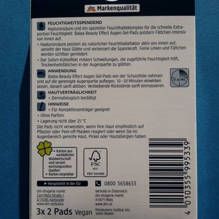 Beauty Effect - Augen Gel-Pads von Balea