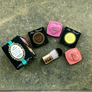 Beautifully Blushed & Bronzed - Deluxe Bronzers, Blushes & Flatbuki Brush Set - Too Faced